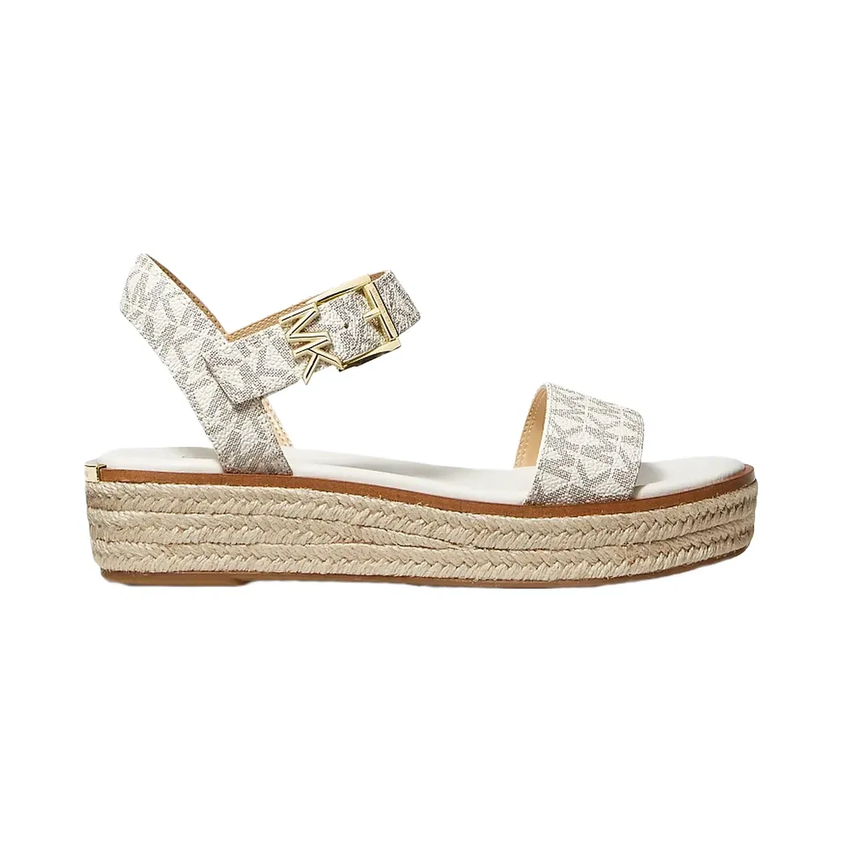 Michael Kors Richie Signature Logo Platform Espadrille Sandal Vanilla