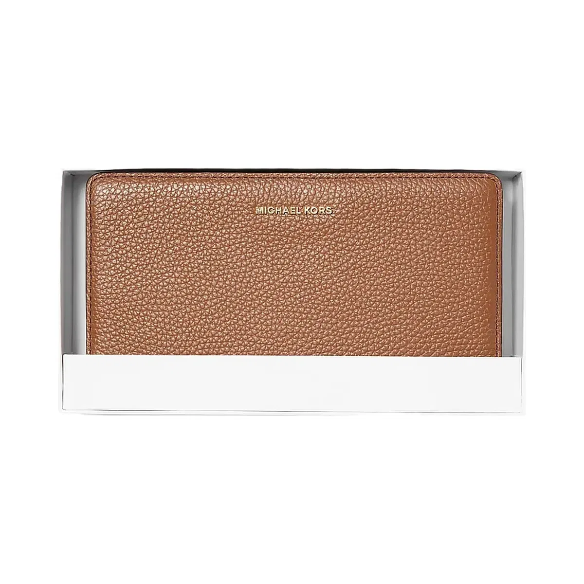 Michael Kors Bryant Large Pebbled Leather Snap-Front Wallet Luggage