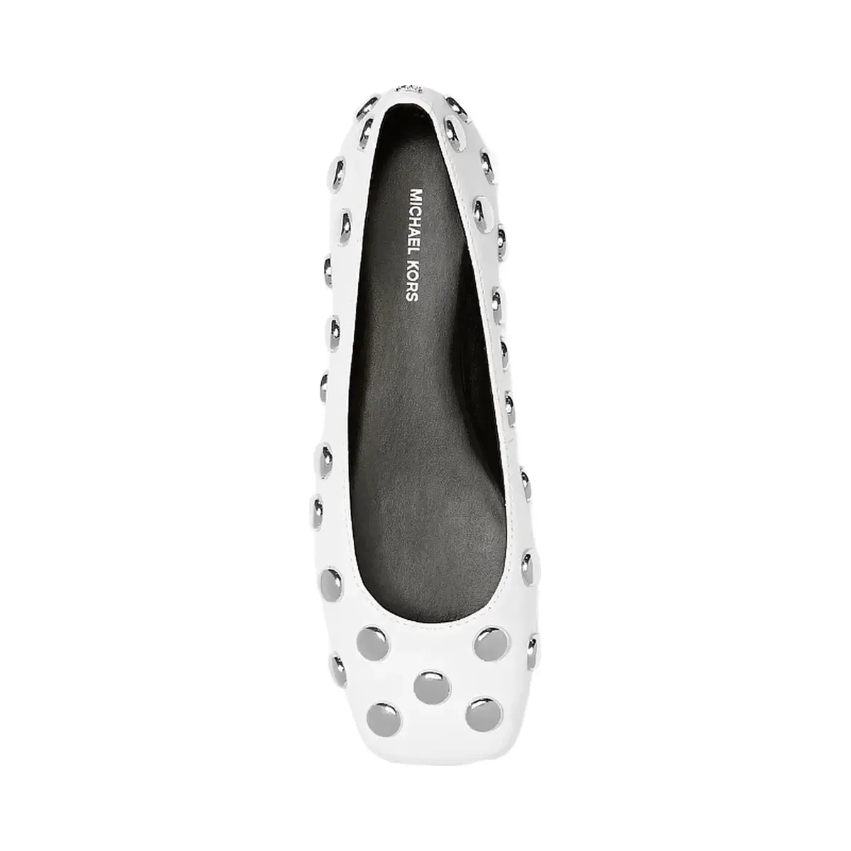 Michael Kors Matilda Studded Leather Ballet Flat Optic White