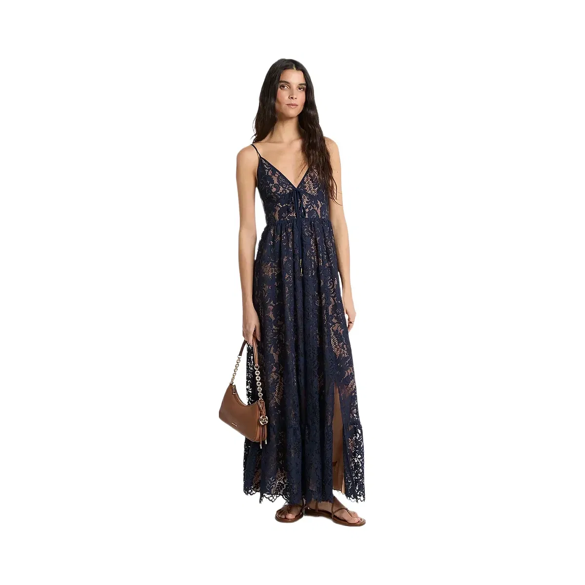 Michael Kors Corded Floral Lace Maxi Dress Midnightblue