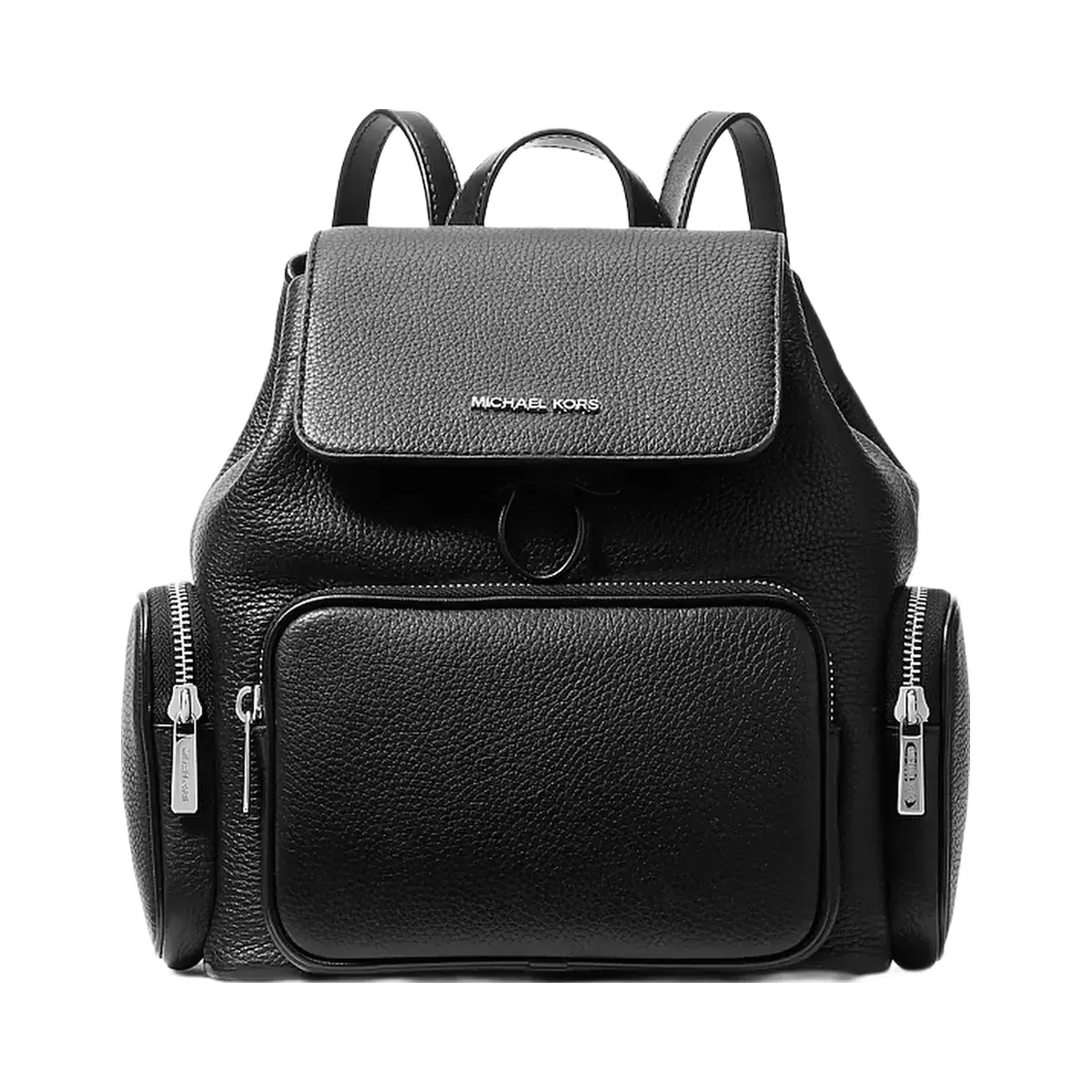 Michael Kors Merritt Small Pebbled Leather Cargo Backpack Black