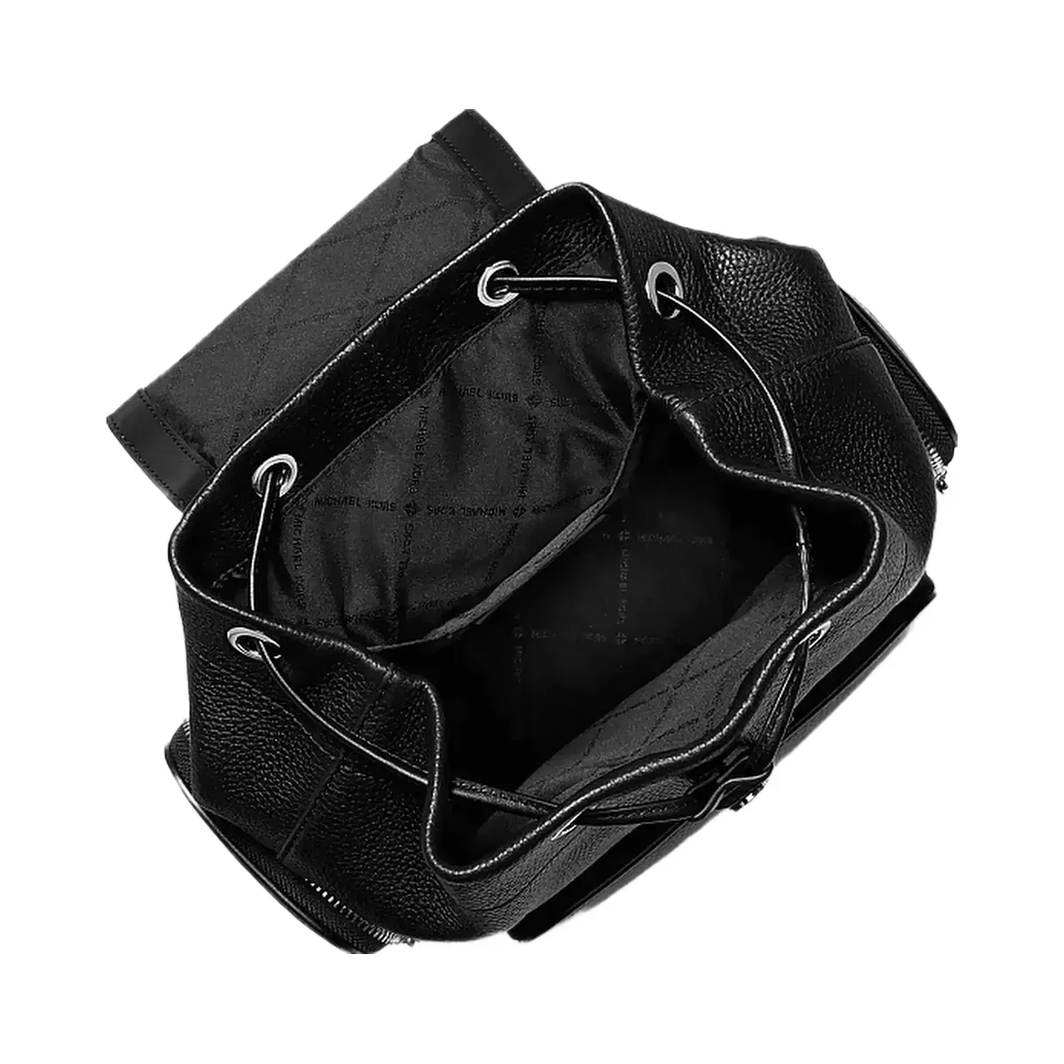 Michael Kors Merritt Small Pebbled Leather Cargo Backpack Black