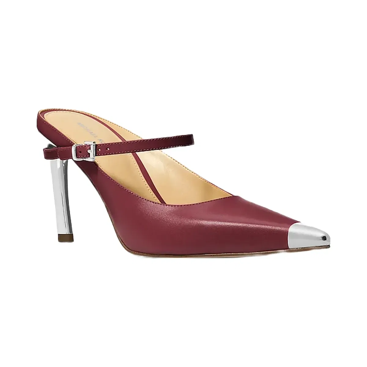 Michael Kors Kasia Leather High Mule Pump Oxblood