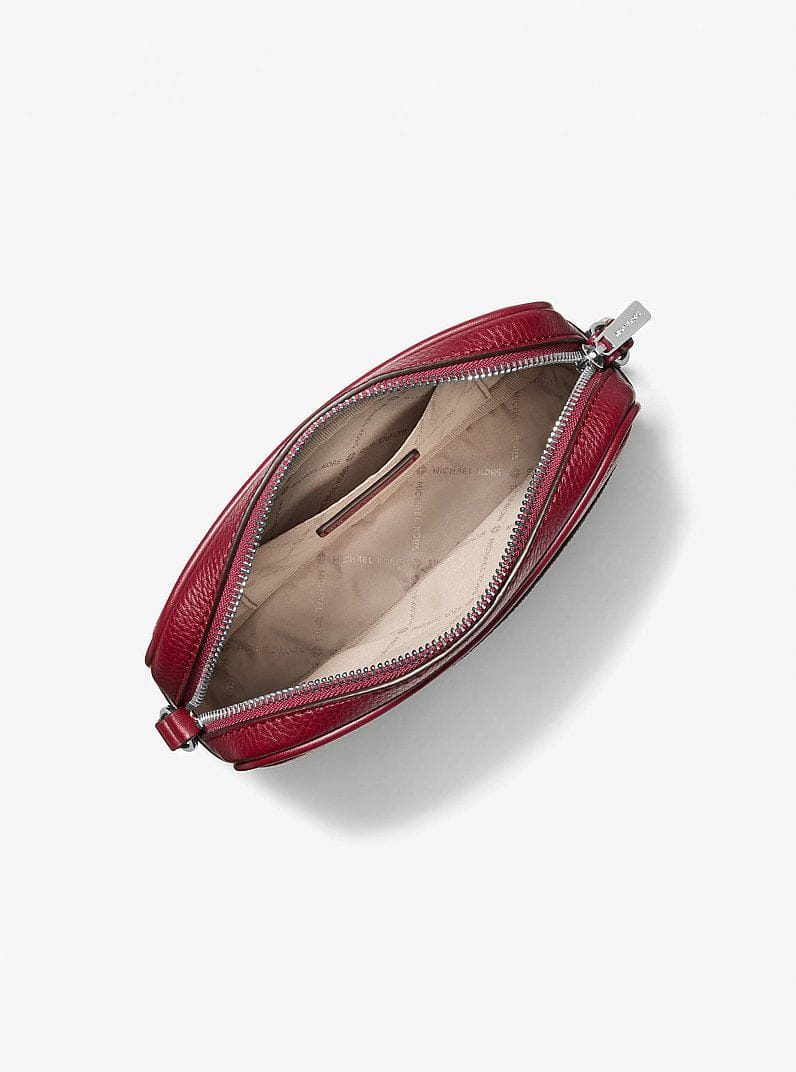 Michael Kors Jet Set Travel Small Signature Logo Camera Crossbody Bag Maroon