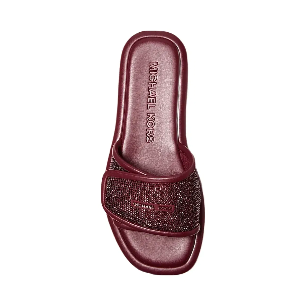 Michael Kors Suki Embellished Slide Sandal Oxblood