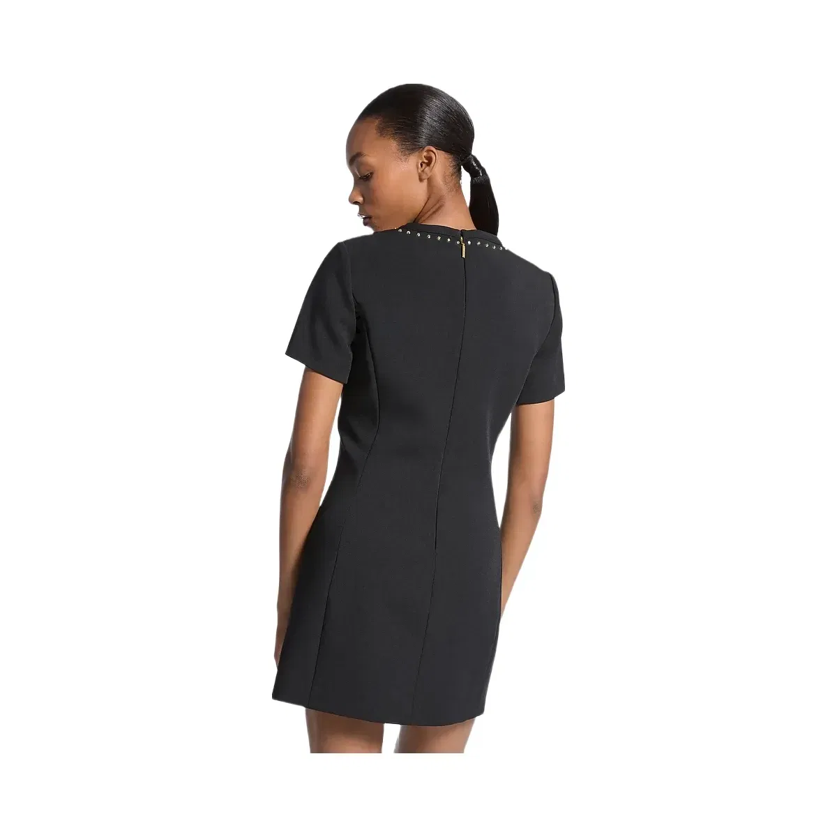 Michael Kors Studded Stretch Crepe Shift Dress Black