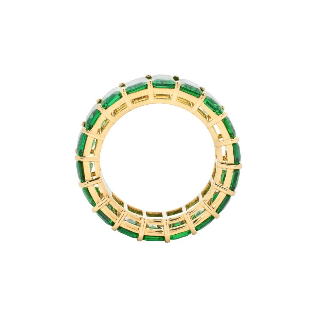 Gold and 9.55ctw Tsavorite Garnet Eternity Band Ring