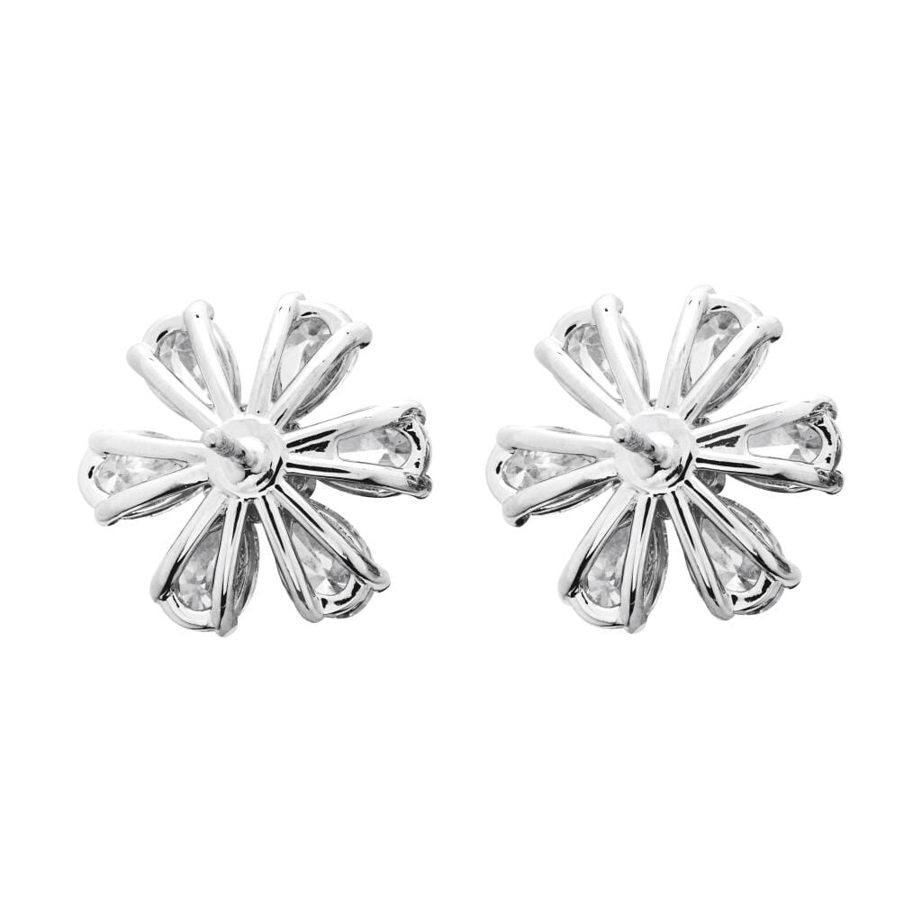 Platinum and 5.15ctw Diamond Flower Stud Earrings