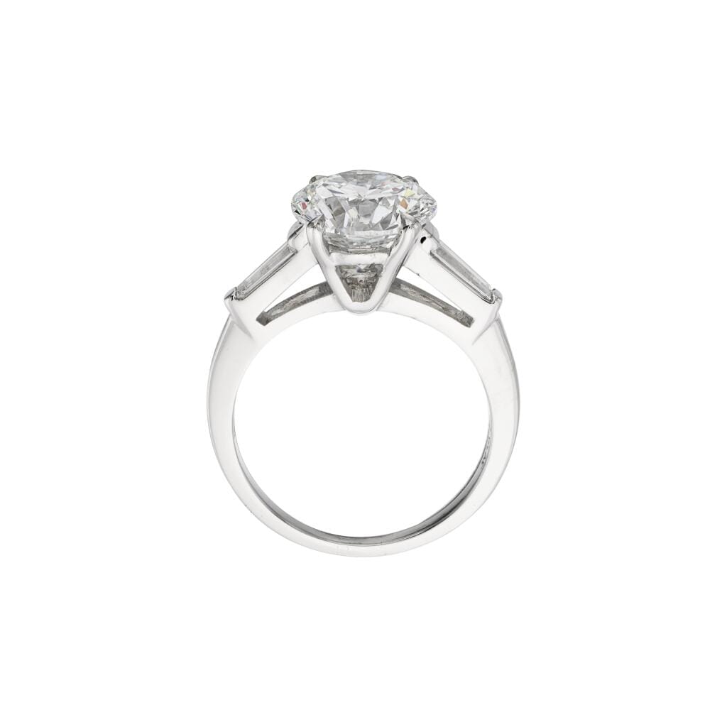 Platinum, 3.01ct Round Brilliant Cut and Diamond Engagement Ring