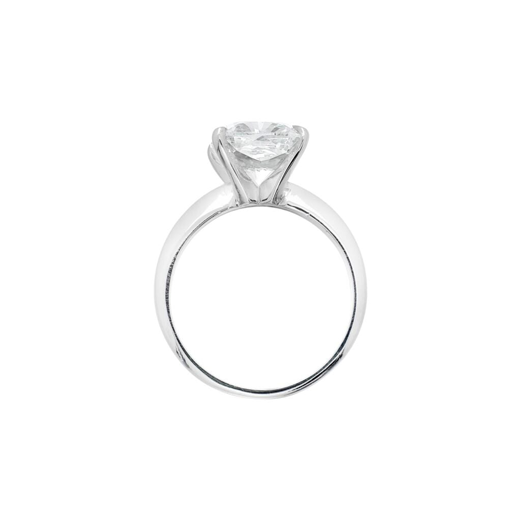 Platinum and 4.02ct Cushion Cut Diamond Solitaire Engagement Ring