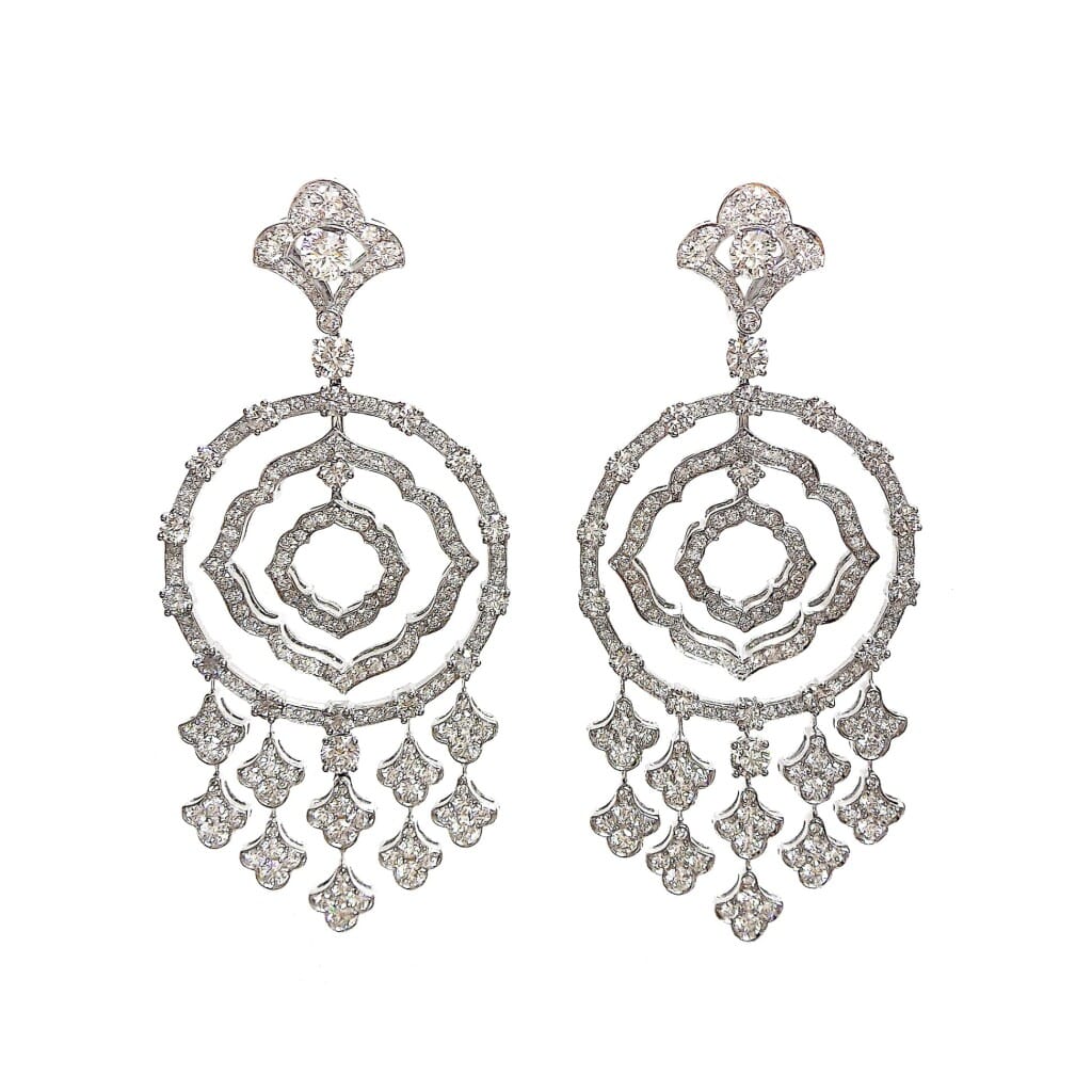 White Gold and Diamond Gypsy Earrings