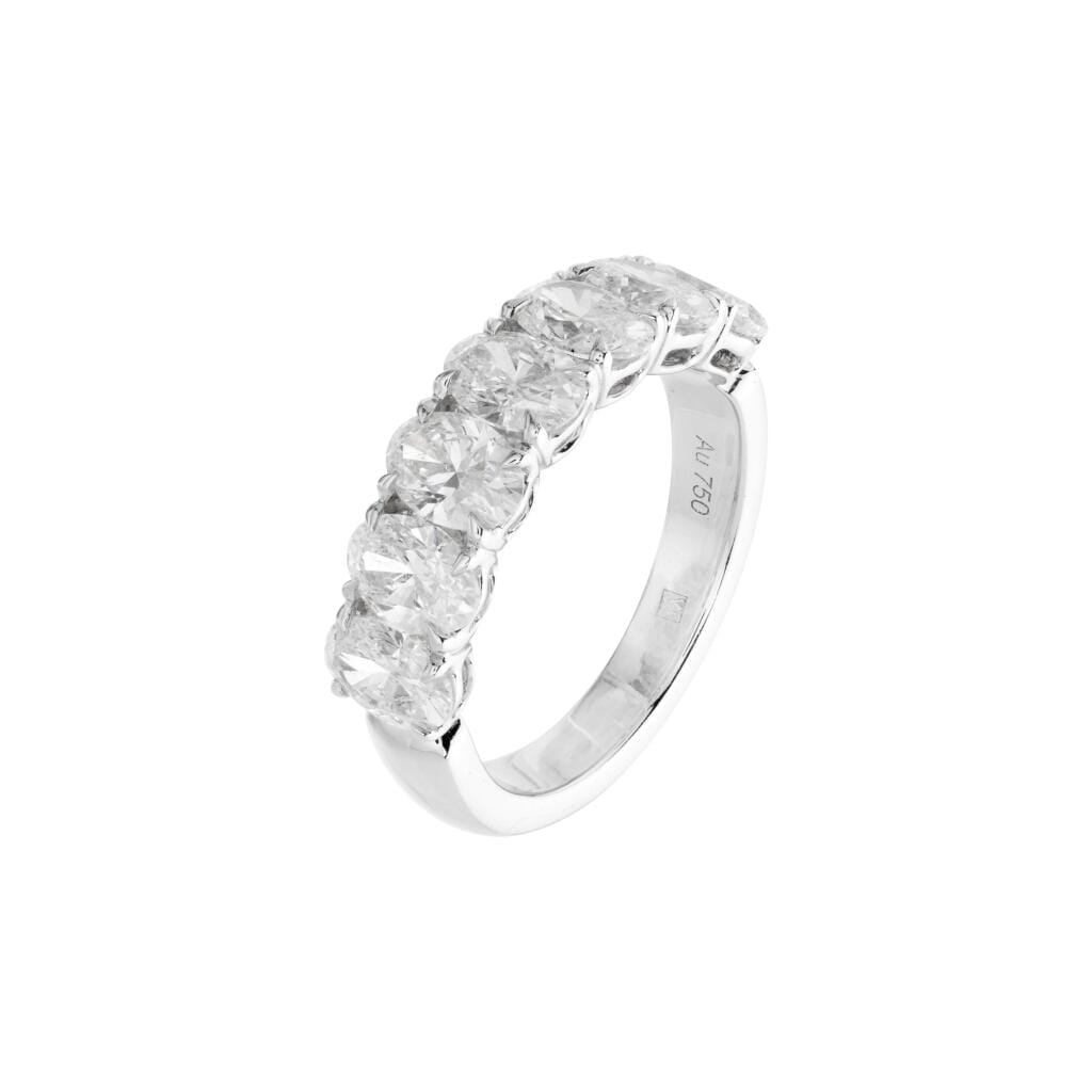 White Gold and 3.75ctw Oval Cut Diamond Band Ring