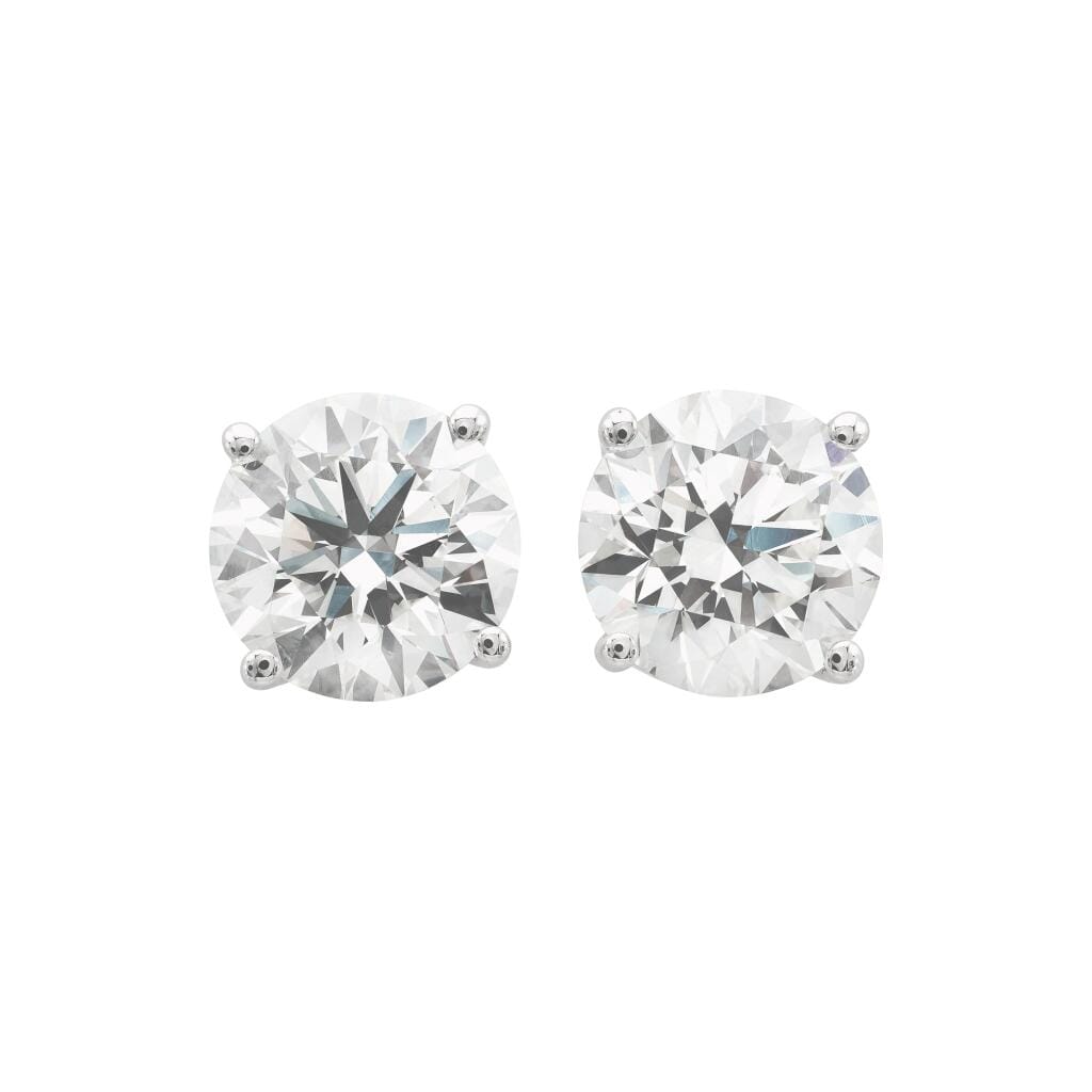 White Gold and 2.15ctw Round Brilliant Cut Diamond Stud Earrings