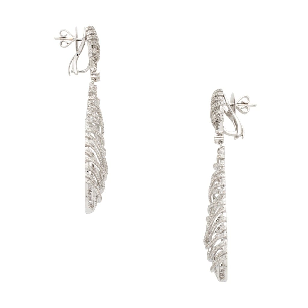 White Gold and 4.50ctw Diamond Drop Earrings