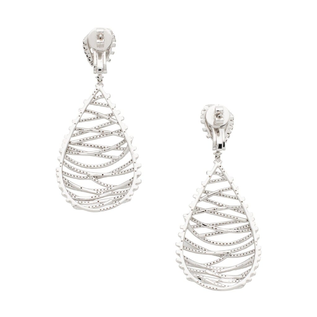 White Gold and 4.50ctw Diamond Drop Earrings