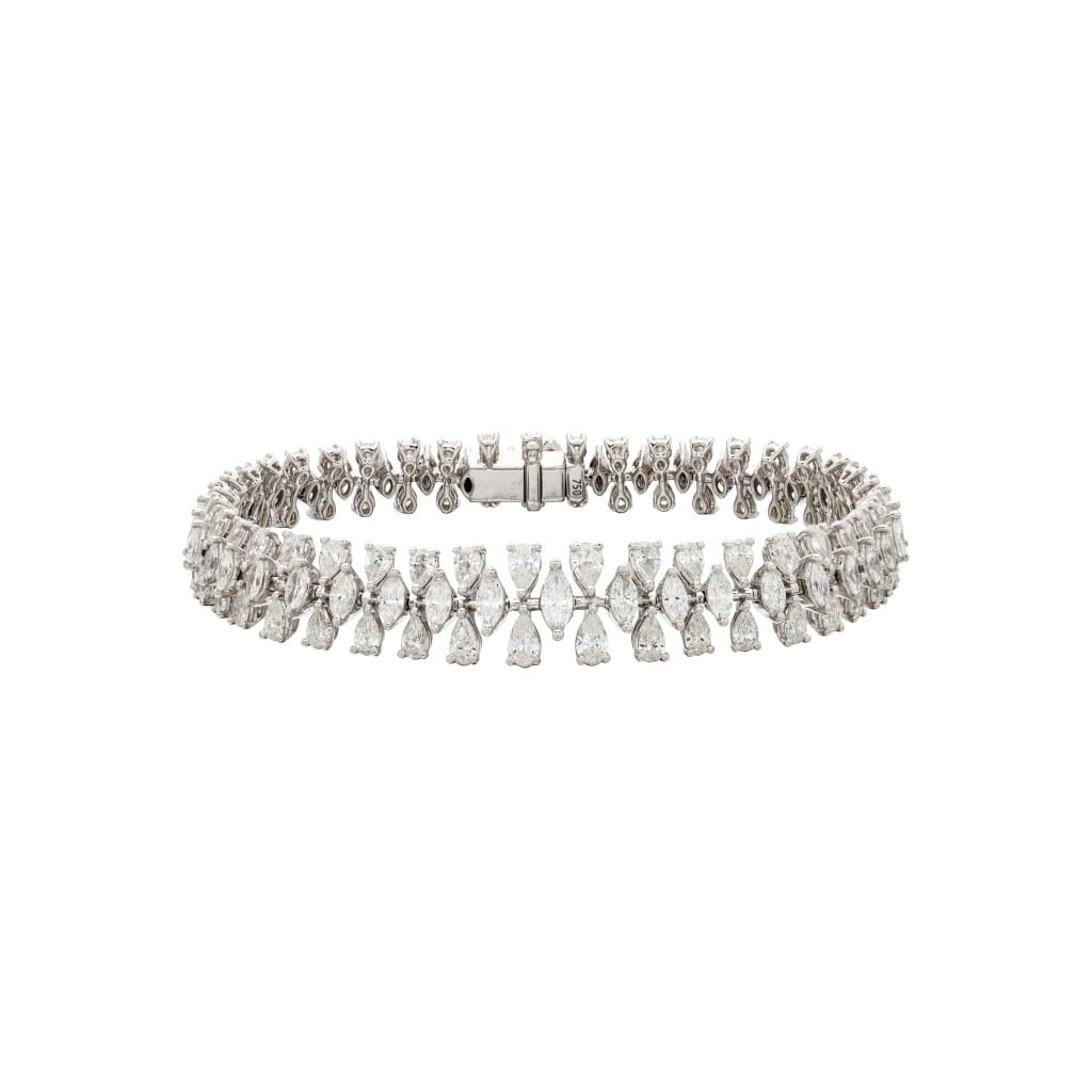 White Gold and 8.30ctw Fancy Cut Diamond Bracelet
