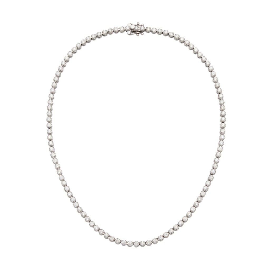 White Gold and 8.25ctw Round Brilliant Cut Diamond Tennis Necklace