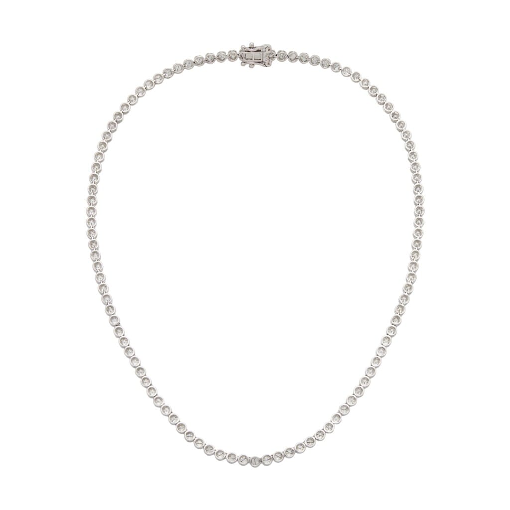 White Gold and 8.25ctw Round Brilliant Cut Diamond Tennis Necklace