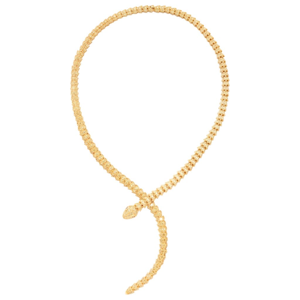 Gold and 19.20ctw Yellow Diamond Necklace