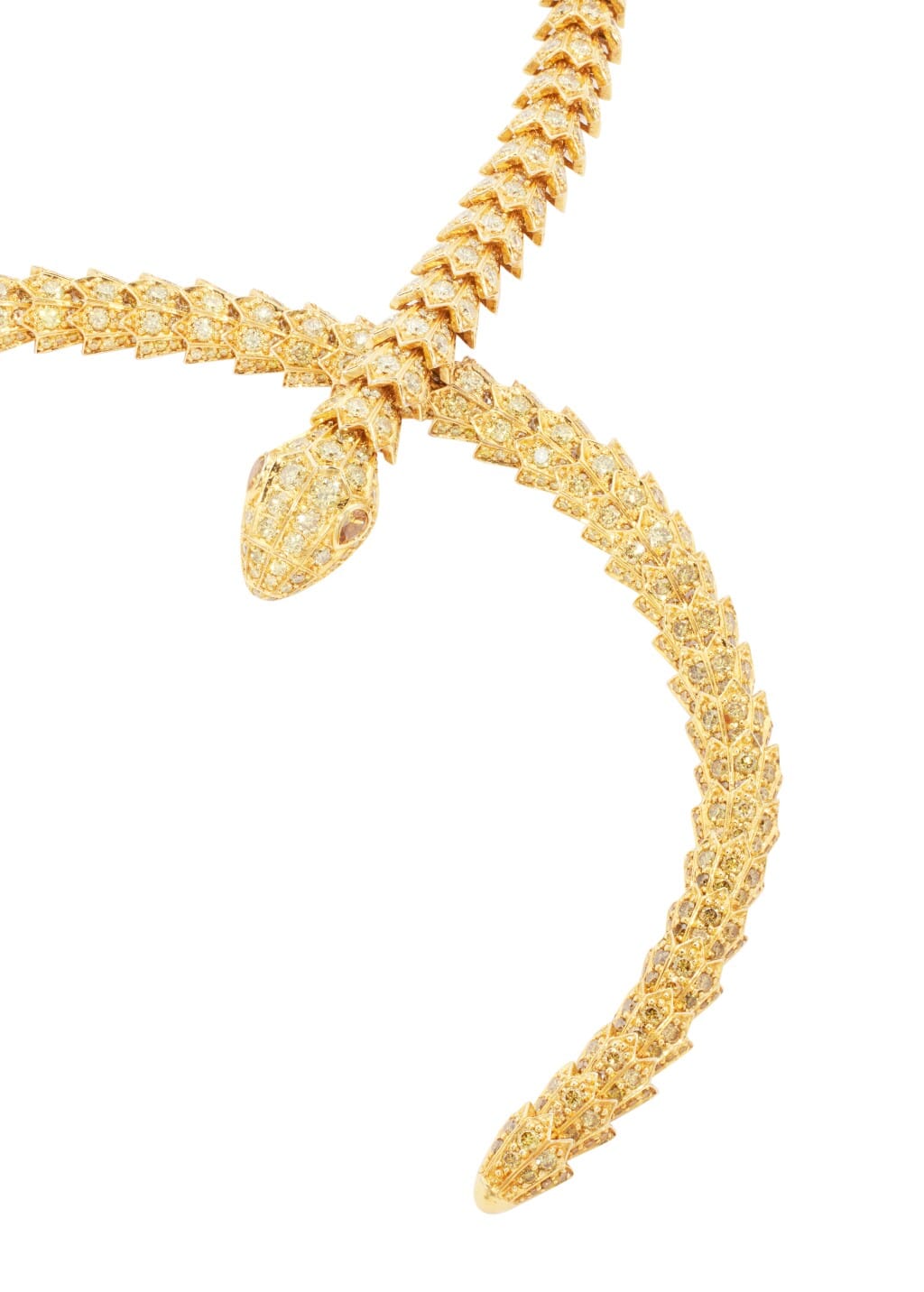 Gold and 19.20ctw Yellow Diamond Necklace