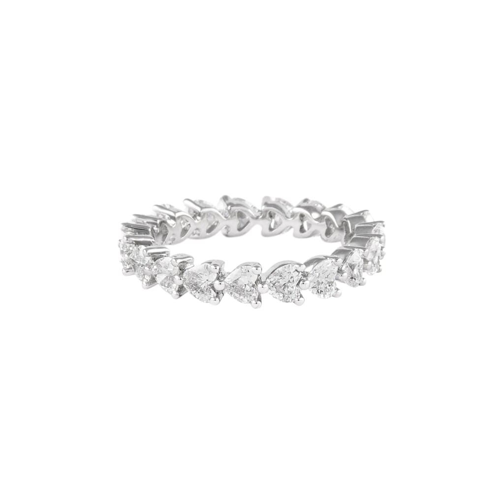 Platinum and 2.15ctw Heart Shape Diamond Eternity Band Ring