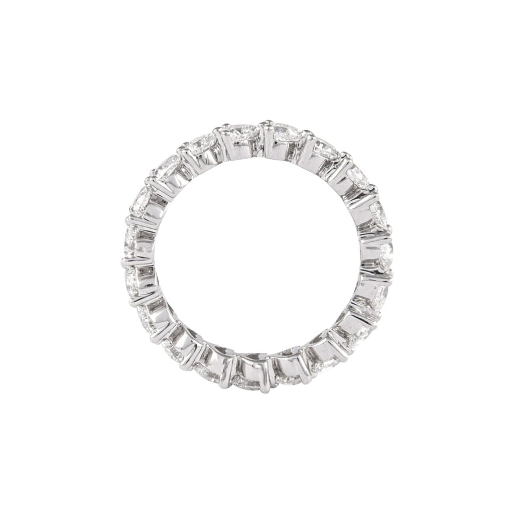Platinum and 2.15ctw Heart Shape Diamond Eternity Band Ring