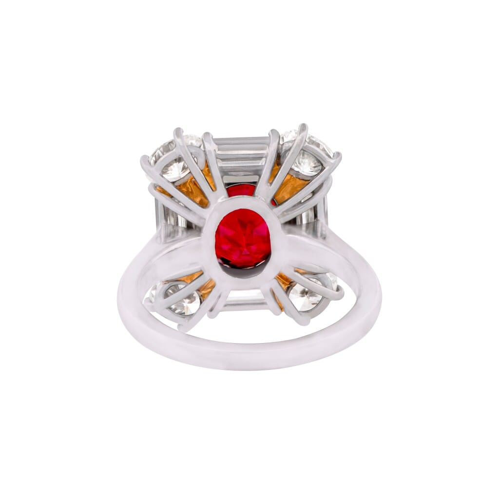 Platinum, 4.04ct Burmese Ruby and Diamond Ring