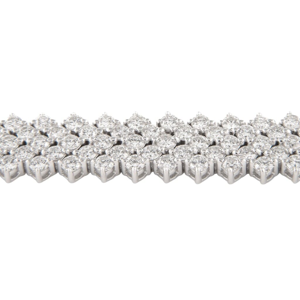 White Gold and 12.70ctw Diamond Five Row Bracelet
