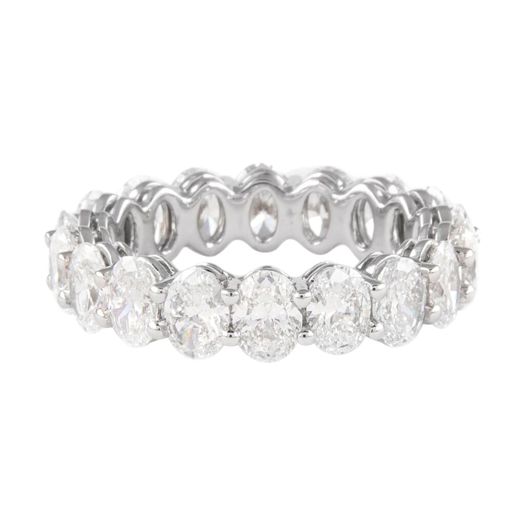 White Gold and 4.95ctw Oval Cut Eternity Band Ring