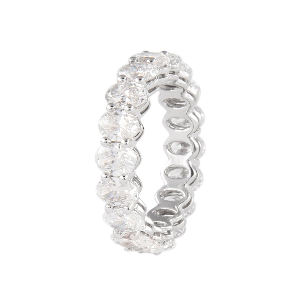 White Gold and 4.95ctw Oval Cut Eternity Band Ring