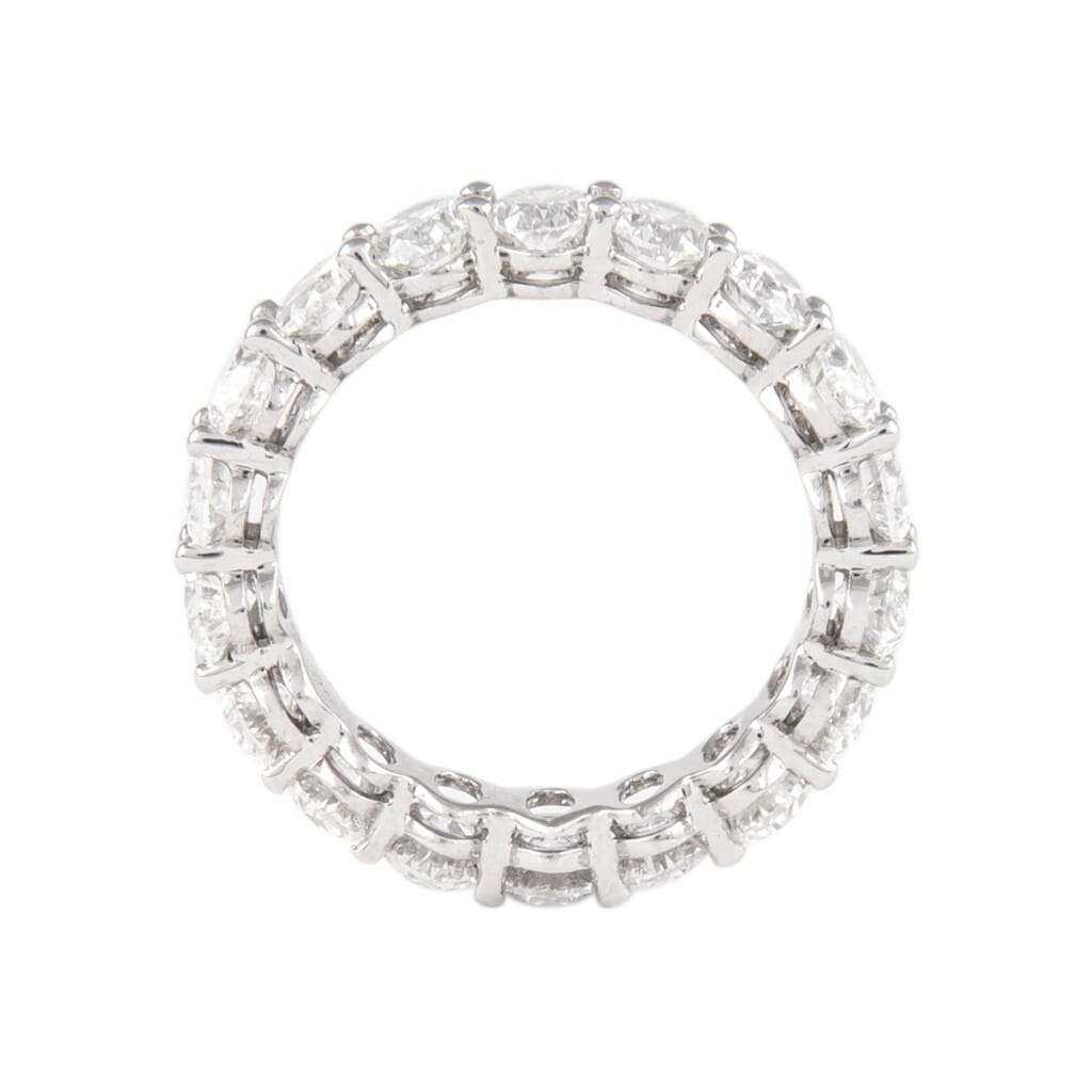 White Gold and 4.95ctw Oval Cut Eternity Band Ring