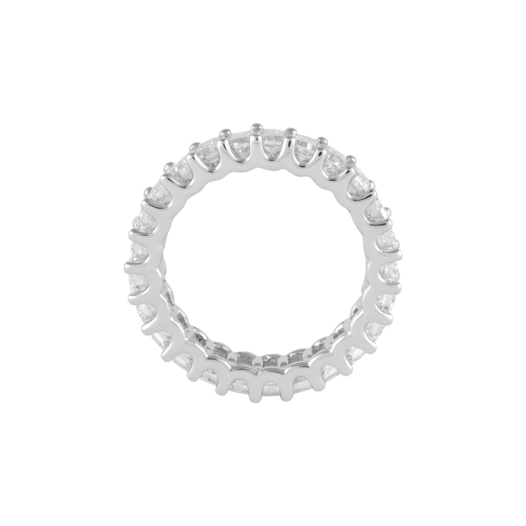 White Gold and 3.75ctw Emerald Cut Diamond Eternity Band Ring