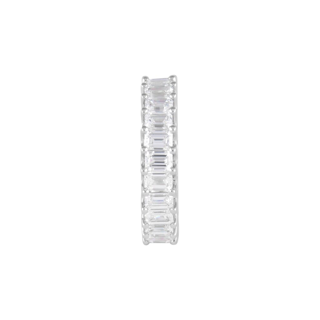 White Gold and 3.75ctw Emerald Cut Diamond Eternity Band Ring