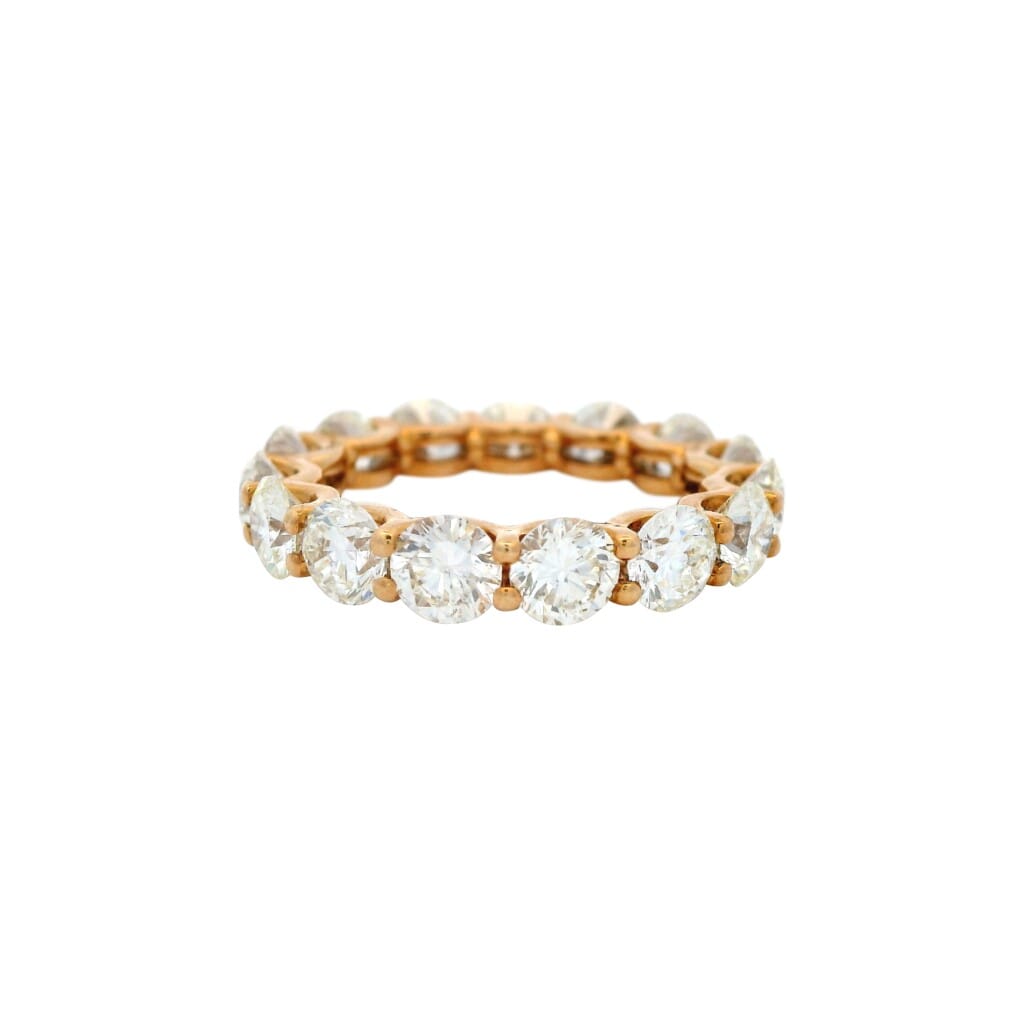 Gold and 4.75ctw Round Brilliant Cut Diamond Eternity Band Ring