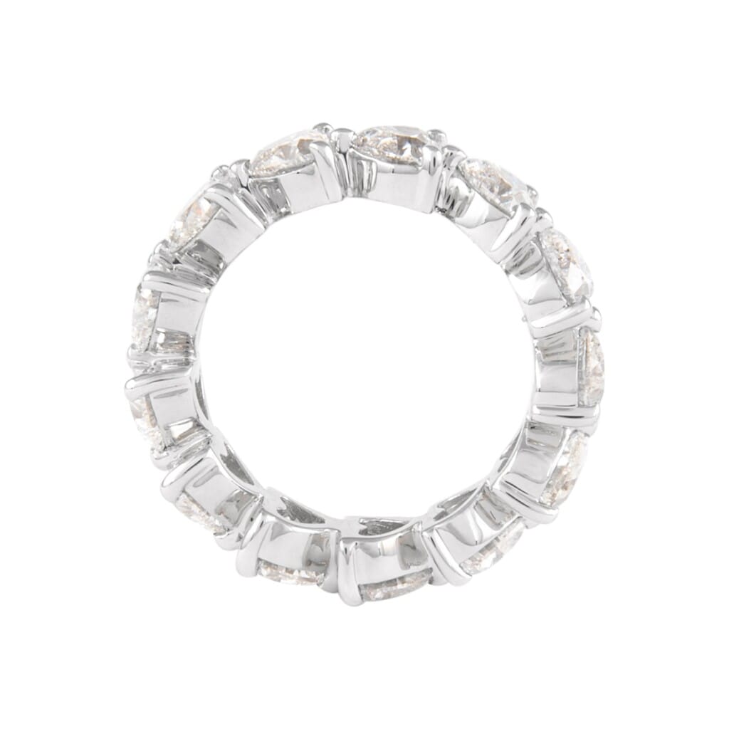 Platinum and 4.00ctw Heart Shape Diamond Eternity Band Ring