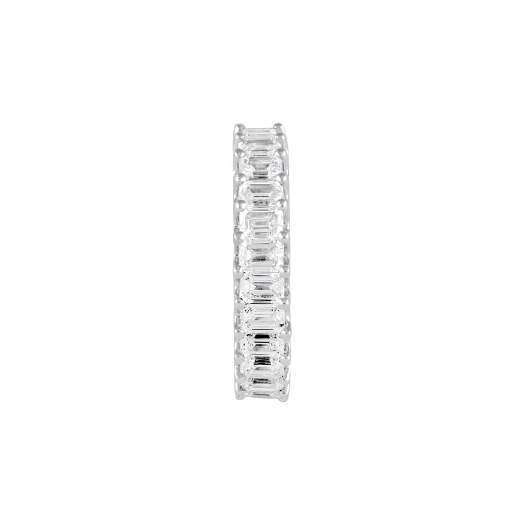 White Gold and 3.80ctw Emerald Cut Eternity Band Ring
