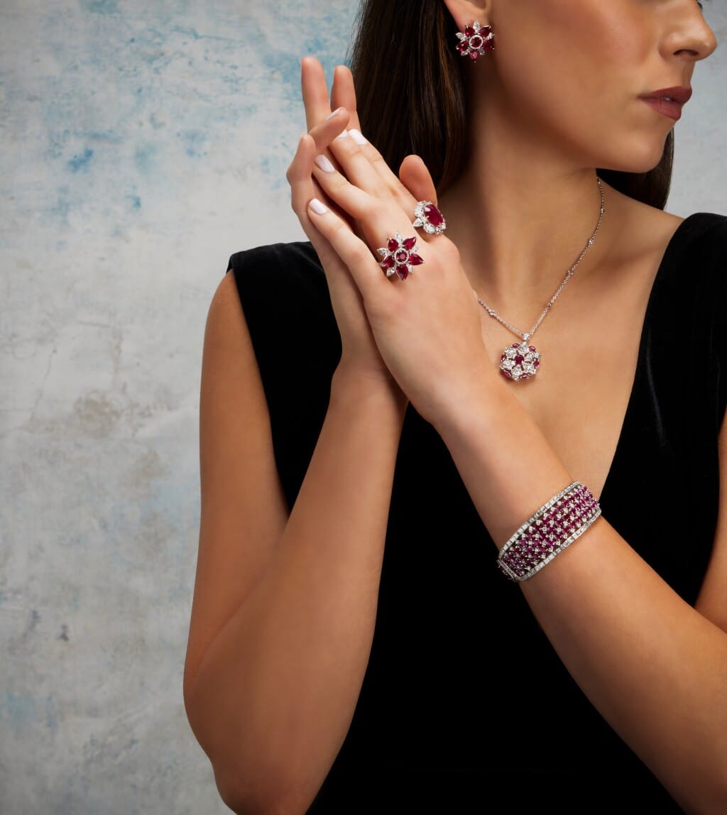 Platinum, 20.00ctw Burmese Ruby and Diamond Bracelet