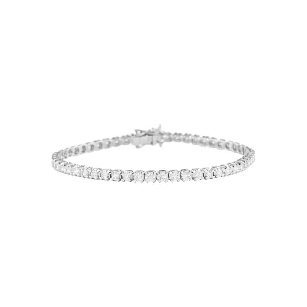 White Gold and 2.95ctw Round Brilliant Cut Diamond Tennis Bracelet