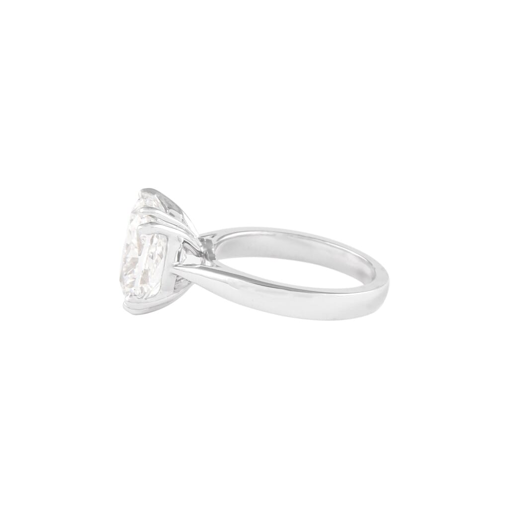 White Gold and 5.01ct Cushion Cut Diamond Engagement Ring