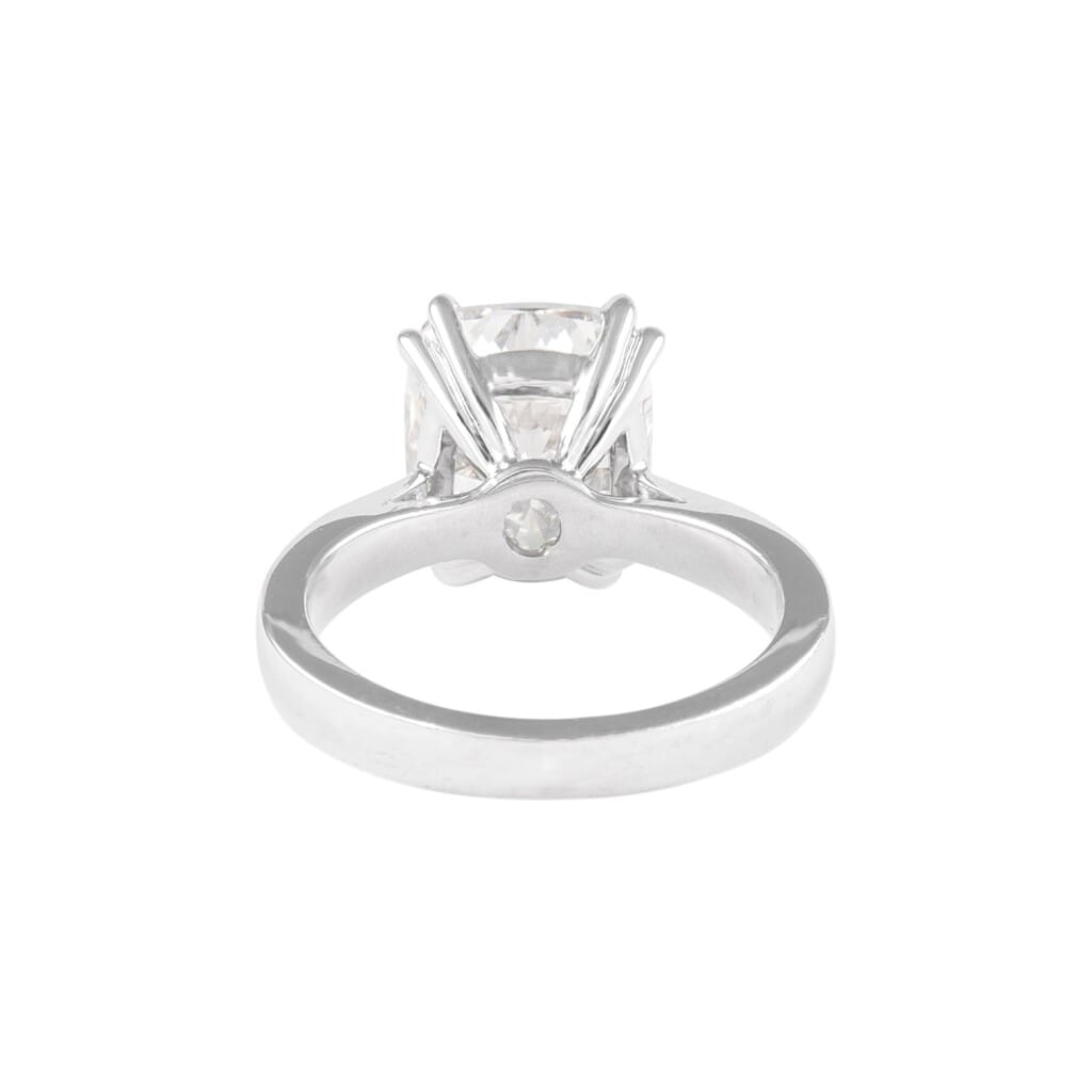 White Gold and 5.01ct Cushion Cut Diamond Engagement Ring