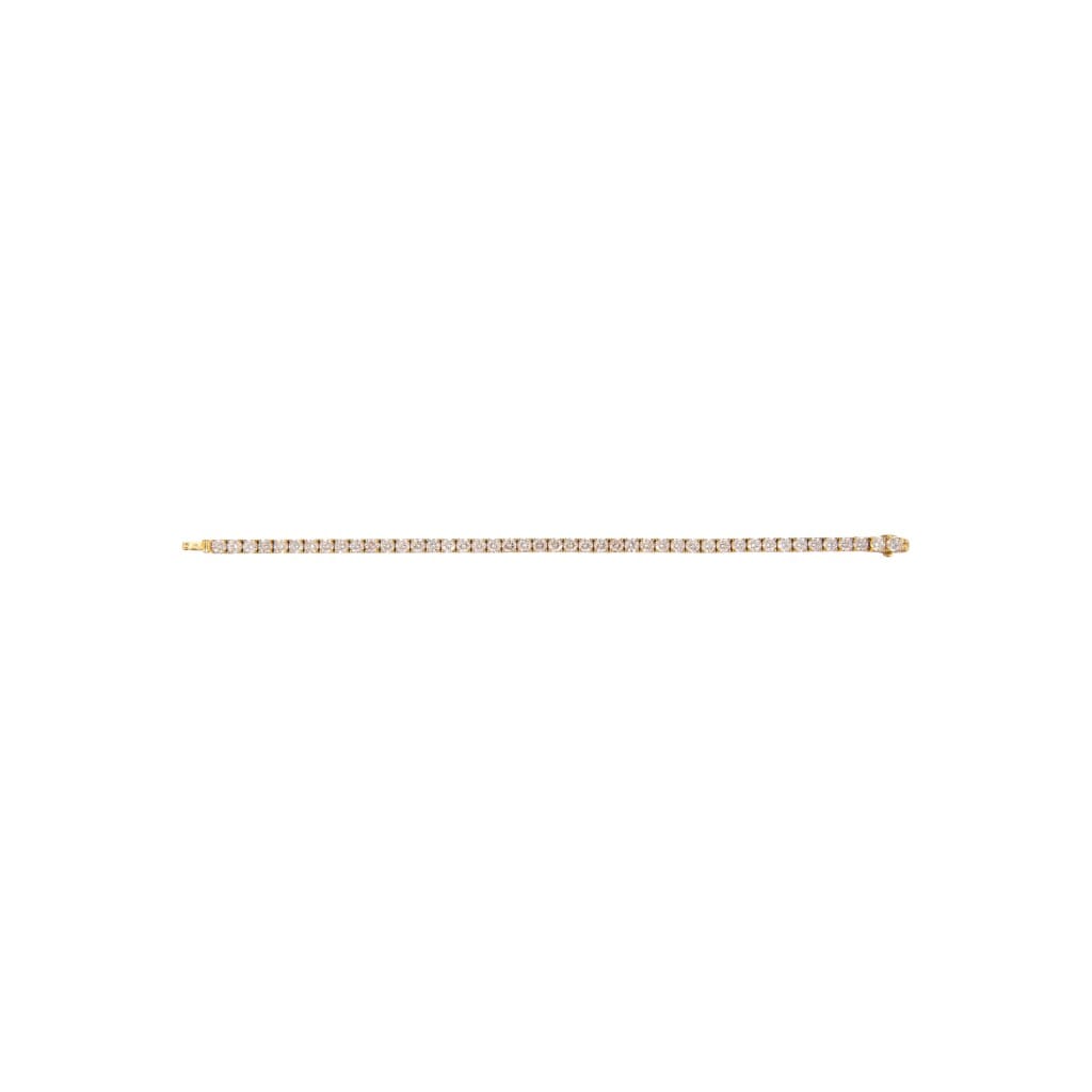 Gold and 9.95ctw Round Brilliant Cut Diamond Tennis Bracelet