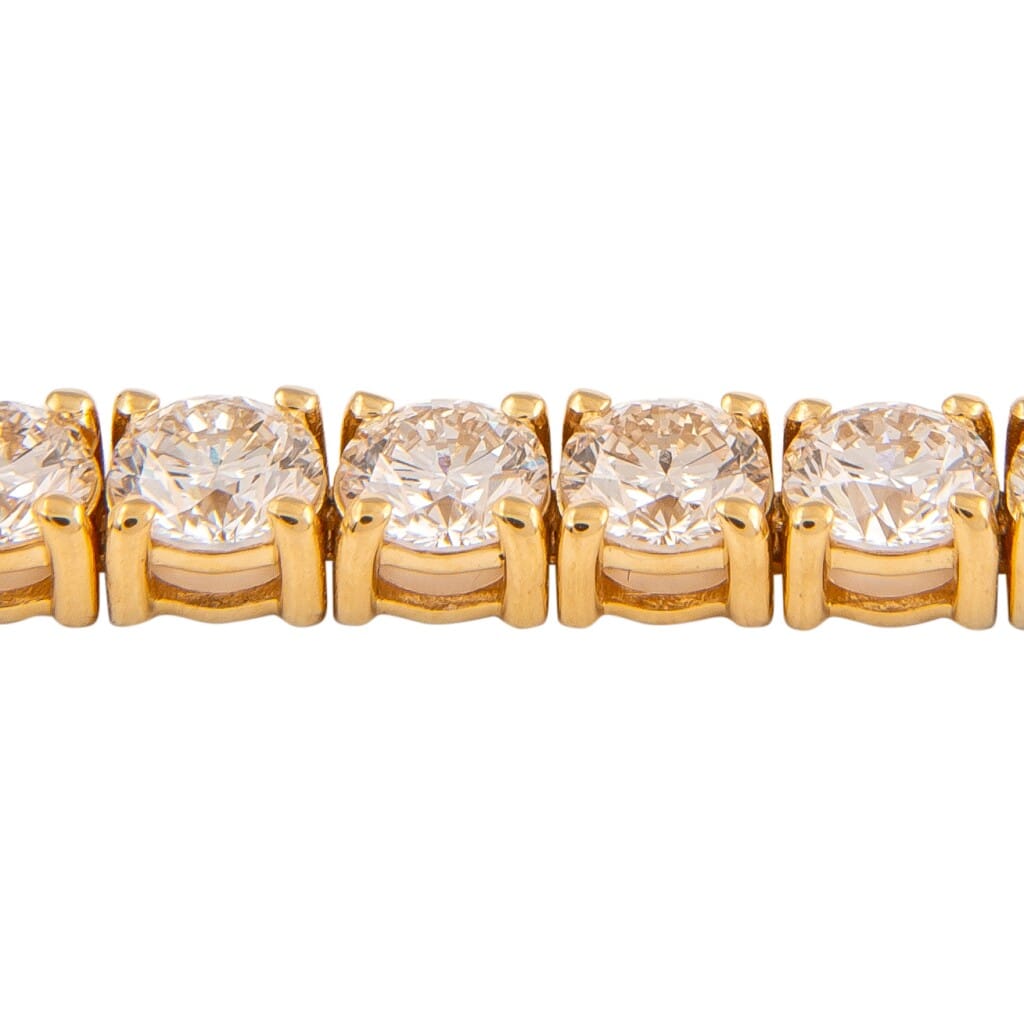 Gold and 9.95ctw Round Brilliant Cut Diamond Tennis Bracelet