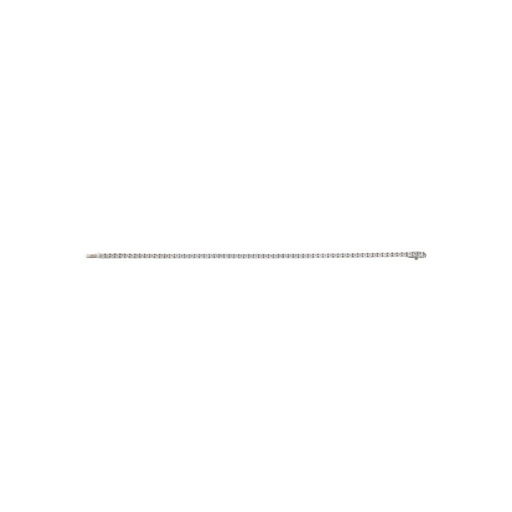 White Gold and 3.95ctw Round Brilliant Cut Diamond Tennis Bracelet