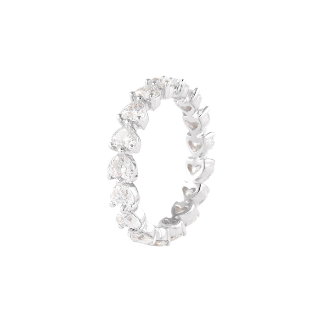 White Gold and 2.50ctw Heart Shape Diamond Eternity Band Ring