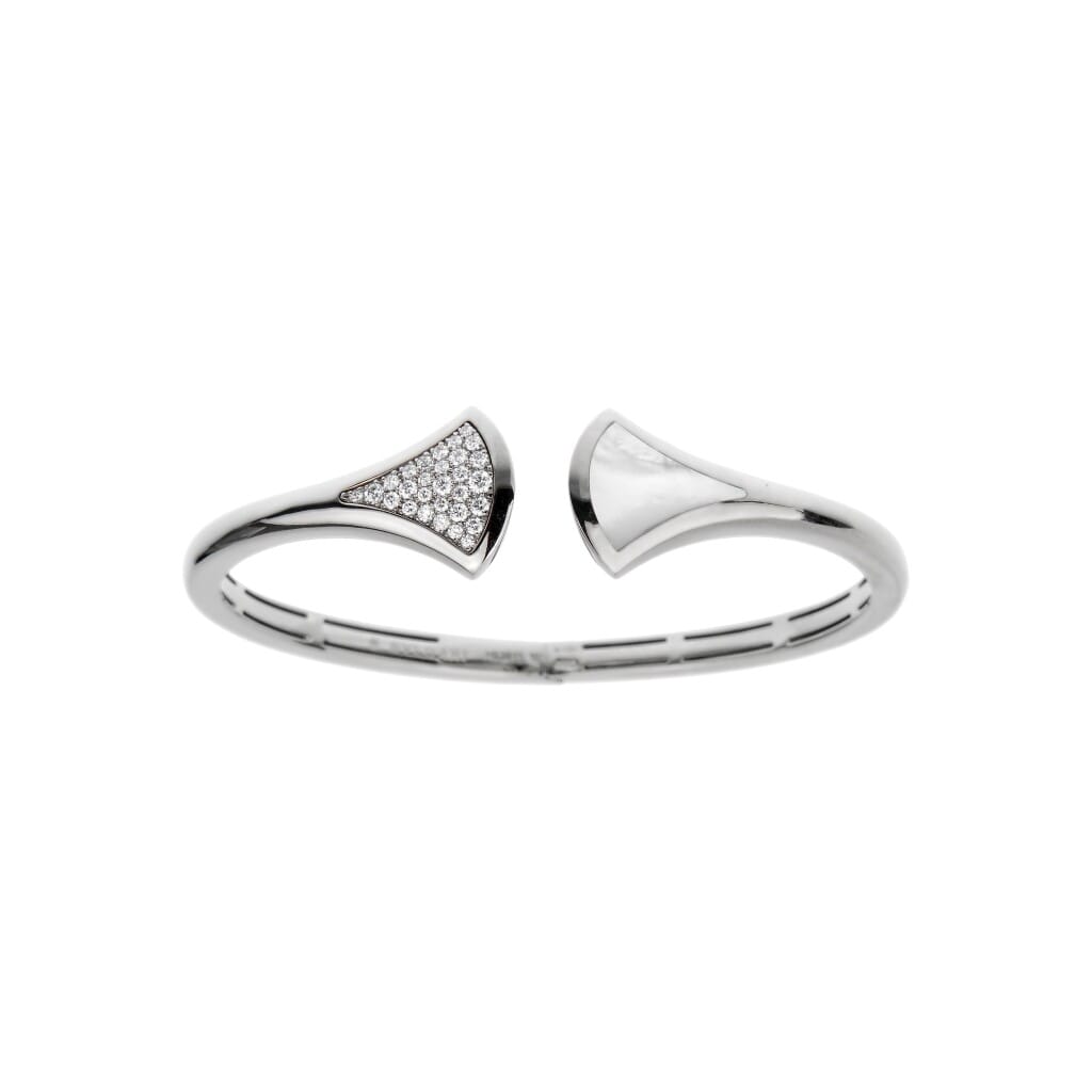 White Gold, Mother of Pearl and Diamond Diva's Dream Cuff Bracelet