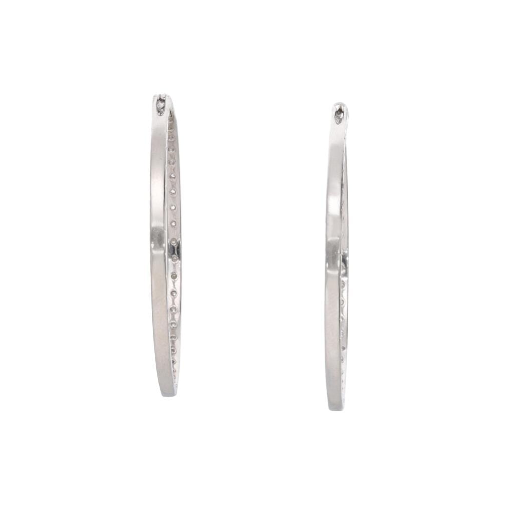 White Gold and 4.05ct Diamond Hoop Earrings