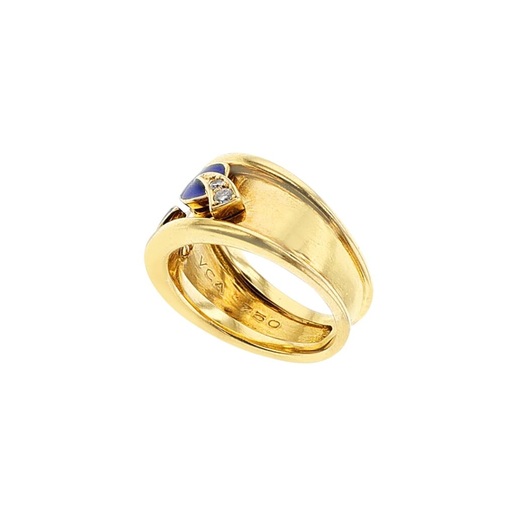 Gold, Enamel and Diamond Ring