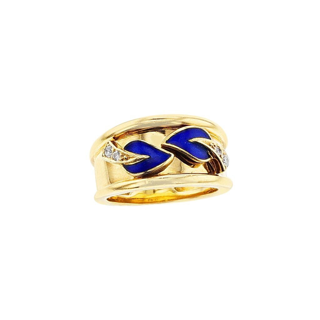 Gold, Enamel and Diamond Ring
