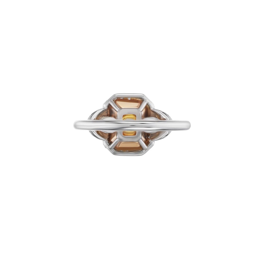 Platinum, Gold, 1.56ct Radiant Cut Fancy Brownish Yellow Diamond and Diamond Ring