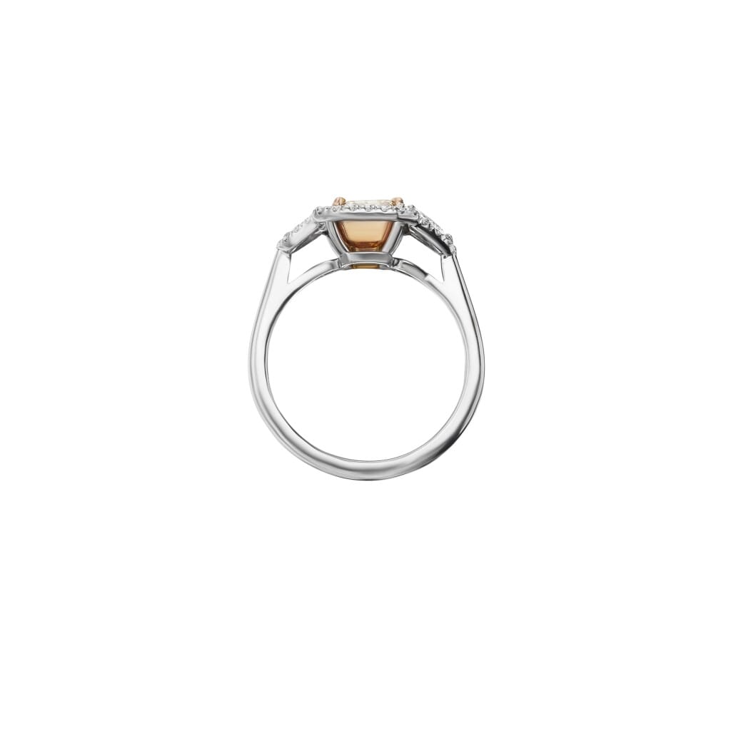 Platinum, Gold, 1.56ct Radiant Cut Fancy Brownish Yellow Diamond and Diamond Ring
